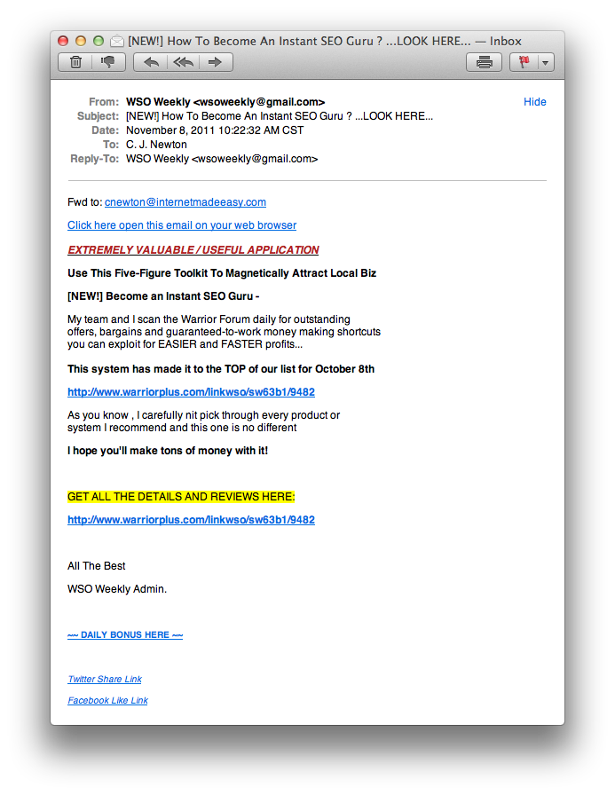 Instant SEO Guru Offer